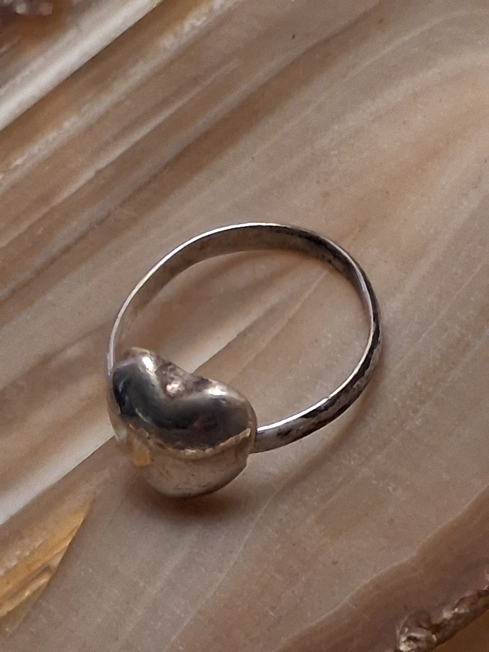 Polished Heart Sterling Ring in Silver - Women's Heart Jewelry - Picture 10 of 10